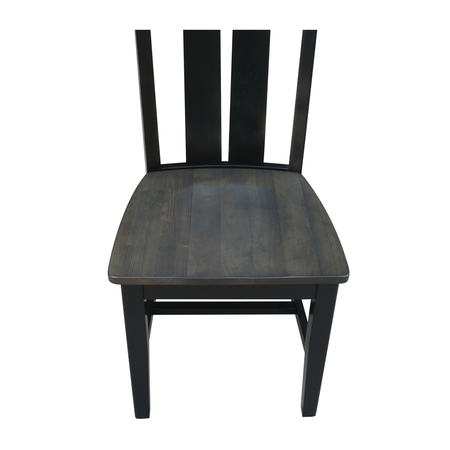 International Concepts Set of 2 Ava Chairs, Coal-Black/washed black C75-13P